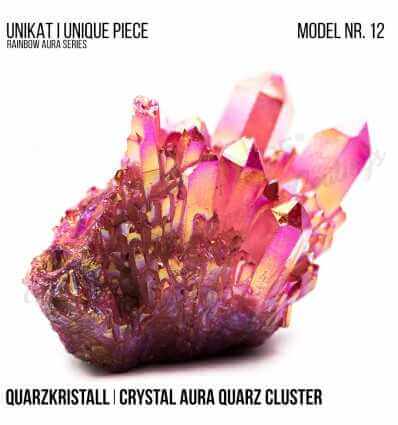 Rainbow Aura Crystal Quarz Cluster Typ 12 Bedampft Kristalle St