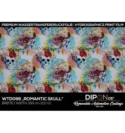 Romantic Skull Wassertransferdruckfolie 100cm