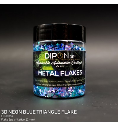 3D Neon Blue Triangle Flake