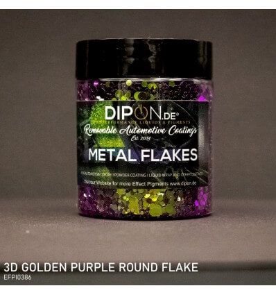 3D Golden Purple Round Flake