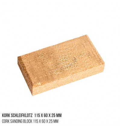 Kork Schleifklotz 115 x 60 x 25 mm