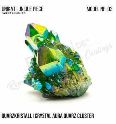 Rainbow Aura Crystal Quarz Cluster Typ 02 Bedampft