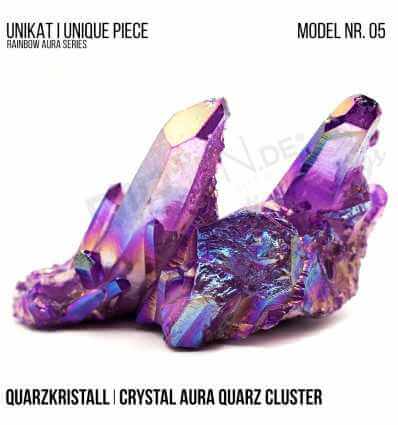 Rainbow Aura Crystal Quarz Cluster Typ 05 Bedampft