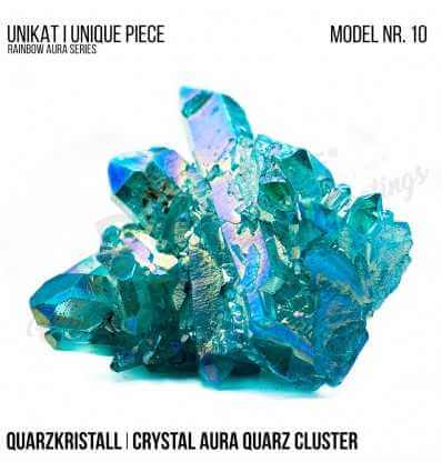 Rainbow Aura Crystal Quarz Cluster Typ 10 Bedampft