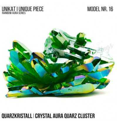 Rainbow Aura Crystal Quarz Cluster Typ 16 Bedampft