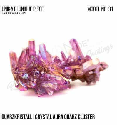 Rainbow Aura Crystal Quarz Cluster Typ 31 Bedampft