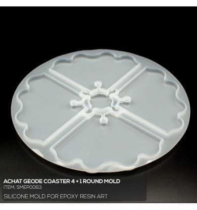 Achat Geode 4+1 Coaster Mold / Silikonform