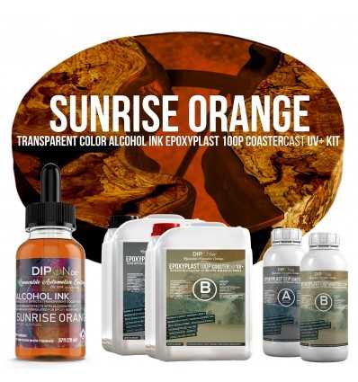 EpoxyPlast 100 P CoasterCast UV+ Sunrise Orange Kit