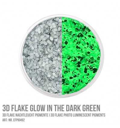 3D Flake Glow in the Dark Green