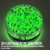 3D Flake Glow in the Dark Green