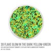 3D Flake Glow in the Dark Yellow Green