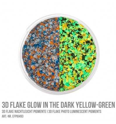 3D Flake Glow in the Dark Yellow Green