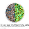 3D Flake Glow in the Dark Yellow Green