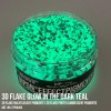3D Flake Glow in the Dark Teal