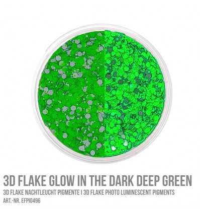 3D Flake Glow in the Dark Deep Green