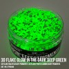 3D Flake Glow in the Dark Deep Green