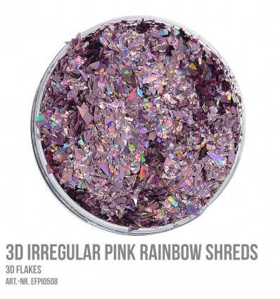 3D Irregular Pink Rainbow Shreds