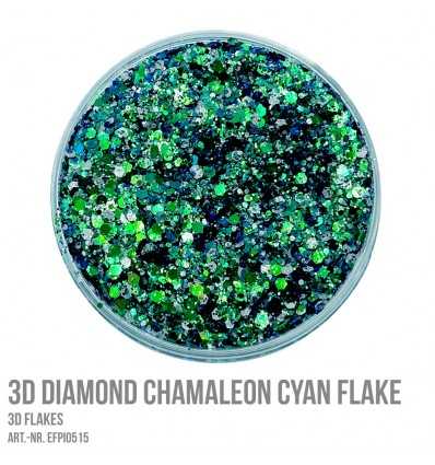 3D Diamond Chamaleon Cyan Flake