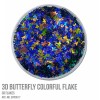 3D Butterfly Colorful Flake