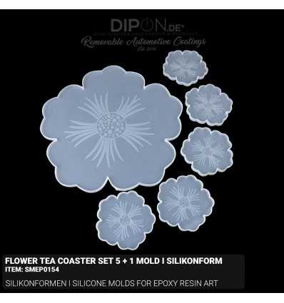 Flower Tea Coaster Set 5+1 - Mold I Silikonform