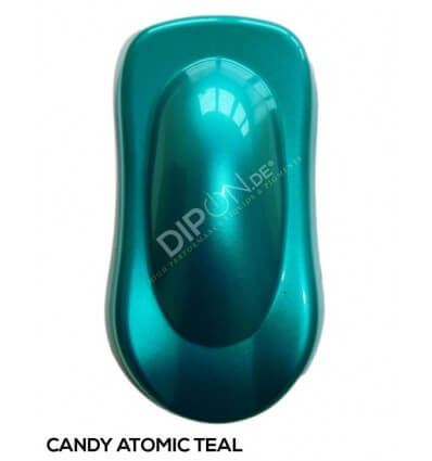 KandyDip® Candy Atomic Teal Matt + 2K High Gloss (Schwarze Basis + True Aluminium Silver + Candy Atomic Teal Matt)