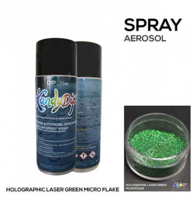 KandyDip® Holographic Laser Green Micro Flake Aerosol Spray 400 ml